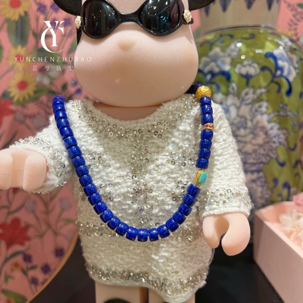 青金石18k金绿松石项链