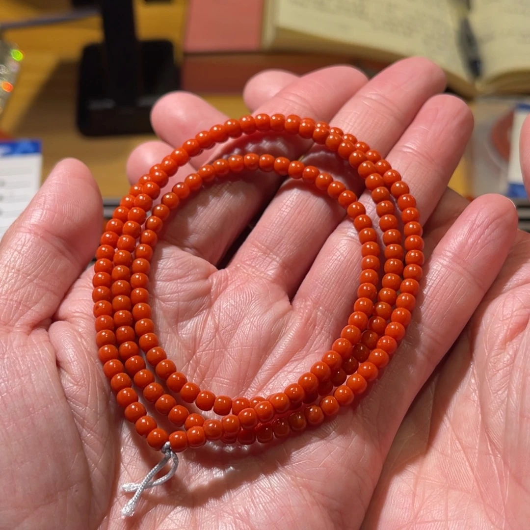 南红玛瑙未镶嵌手串老型珠链 4.3mm