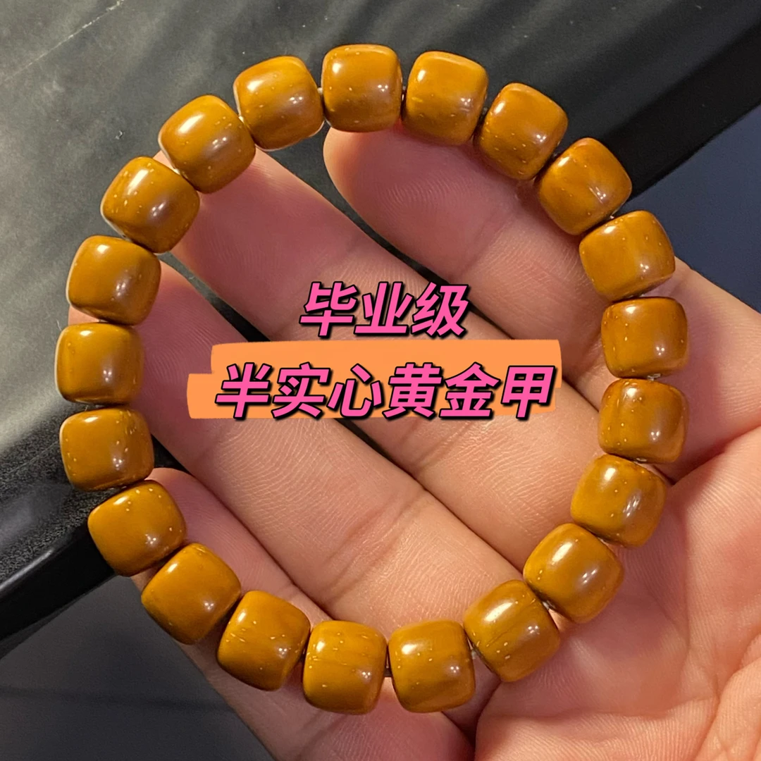 毕业级黄金甲半实心紫金鼠老型手串，尺寸10+ 半实心，精工