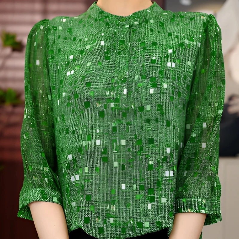2025新款优雅气质高贵感一碧万顷定制小衫ZF-S018