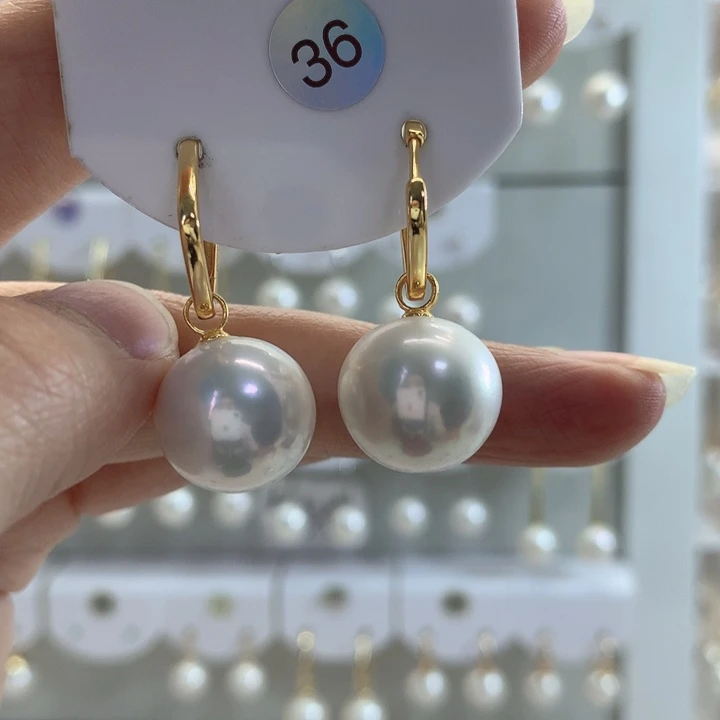 淡水珍珠耳饰银S925镶嵌