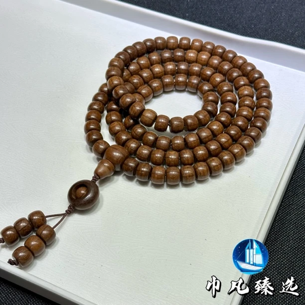 「五台山六道木老料」108颗爆满花纹脖挂念珠手链文玩珠串