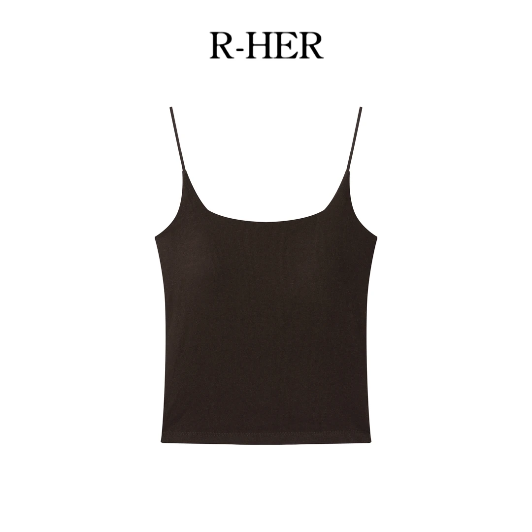 R-HER【纯欲背心】纯欲风纯色吊带小背心女夏季外穿辣妹修身美背