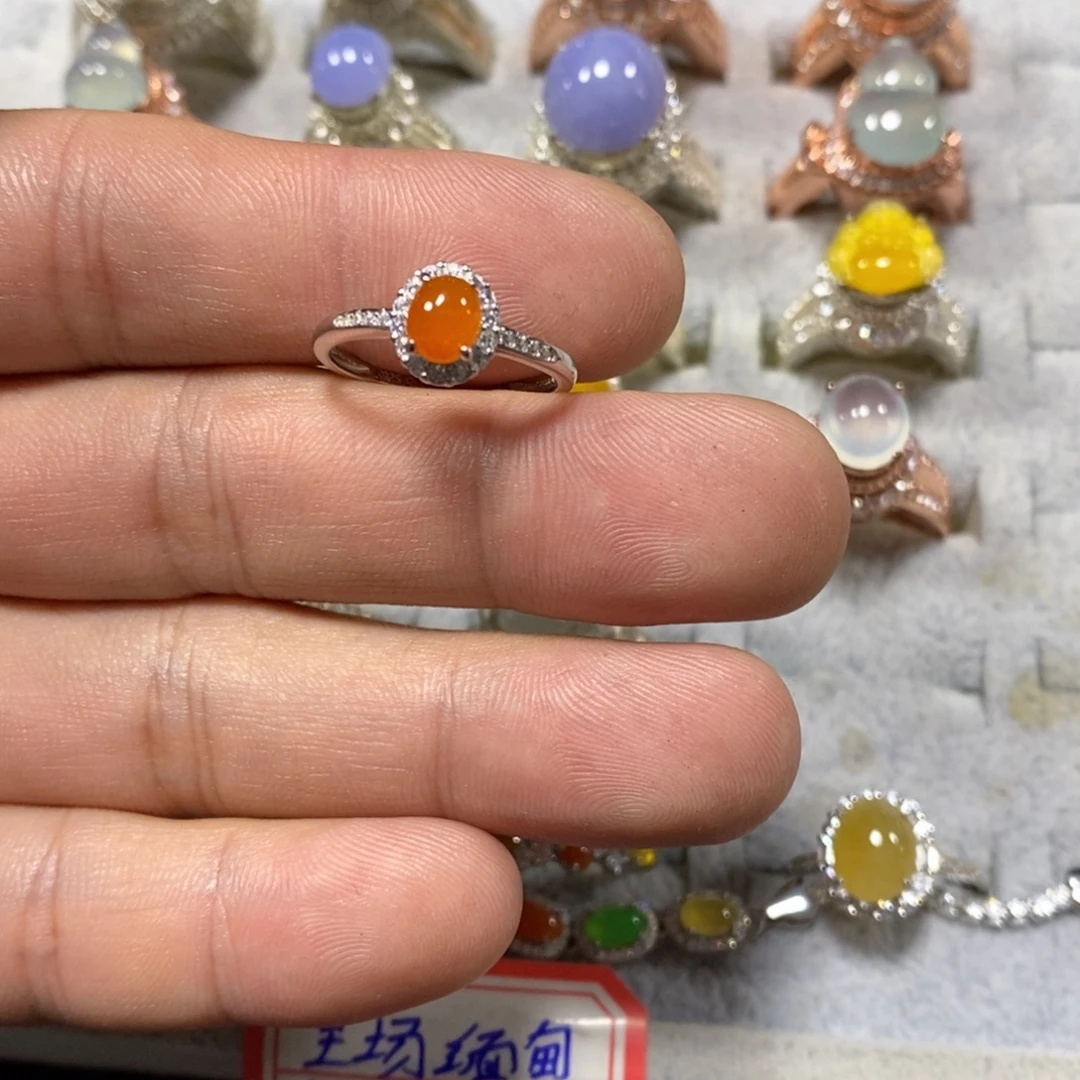 翡翠银S925镶嵌戒指