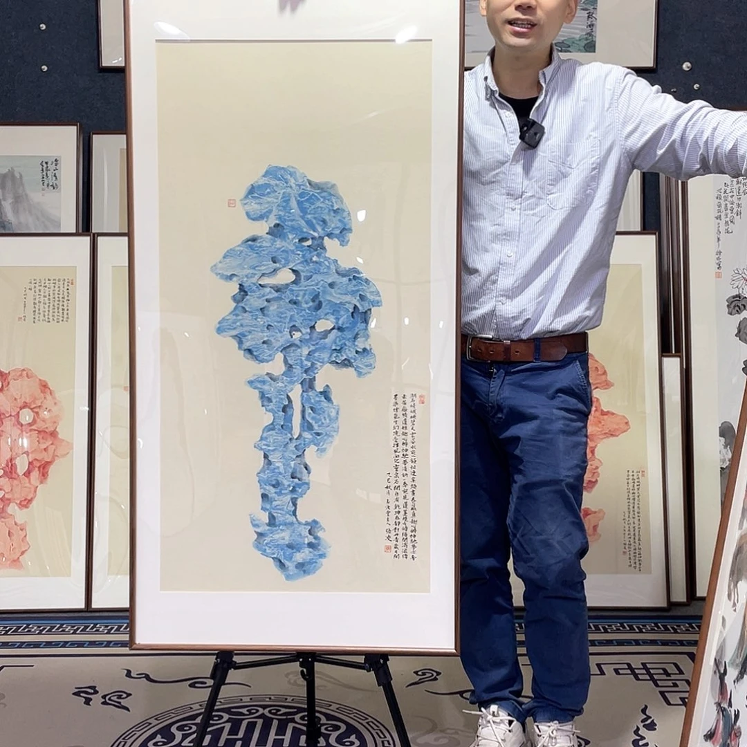 国画手绘画作品带框60/120