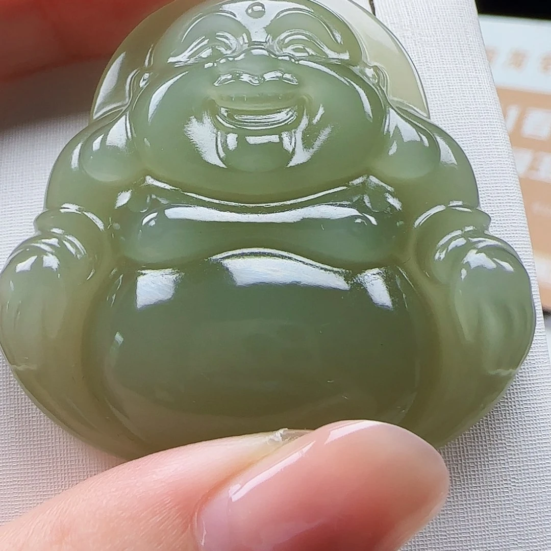吊坠(赠链)18K金镶嵌和田玉