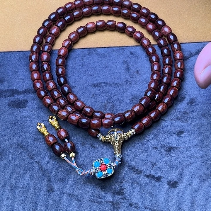 手串/手链黄花梨/降香黄檀8*8*108正海野料紫油梨高货脖挂