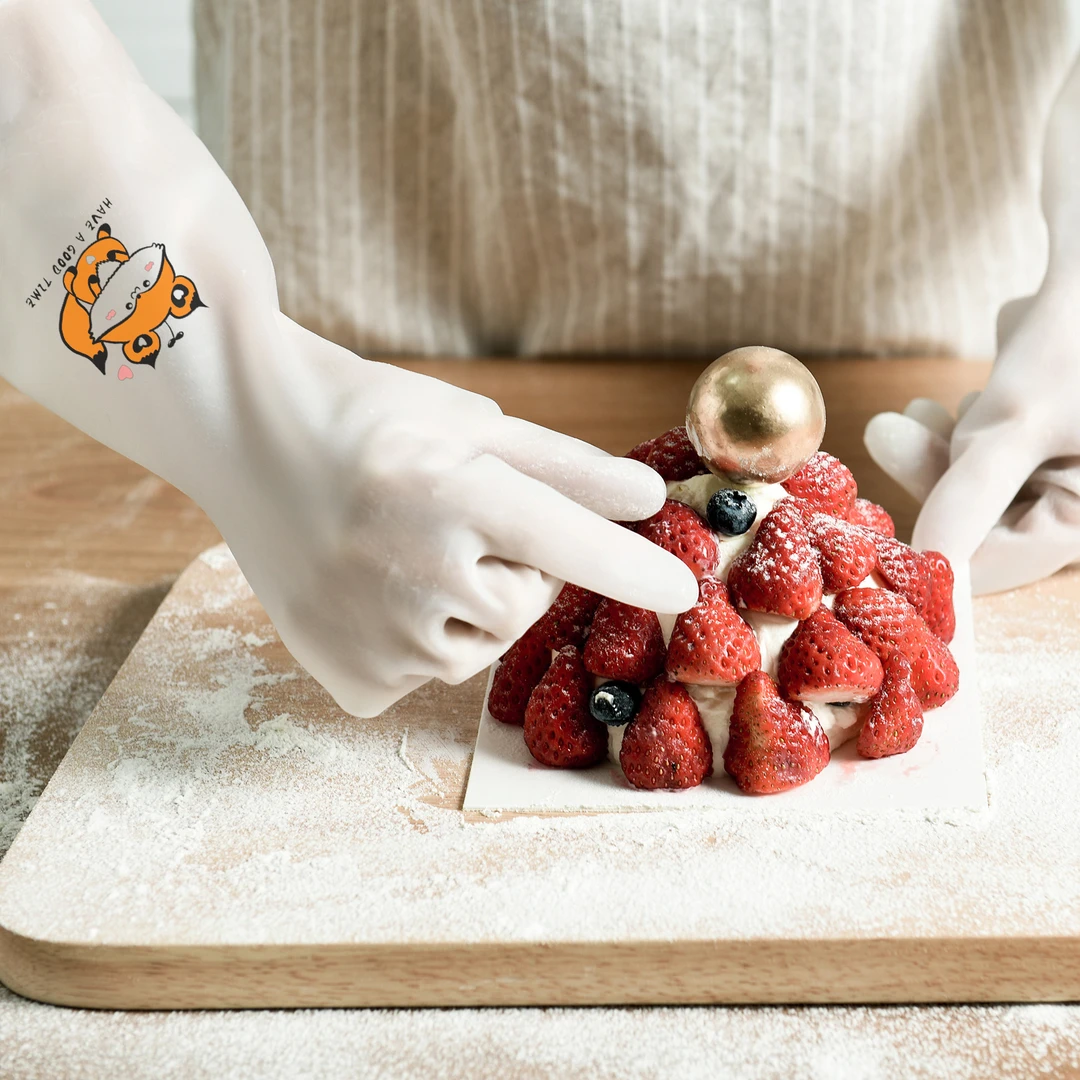 女士洗碗手套家务丁腈防滑防水洗衣服手套可爱橡胶清洁洗衣服防水