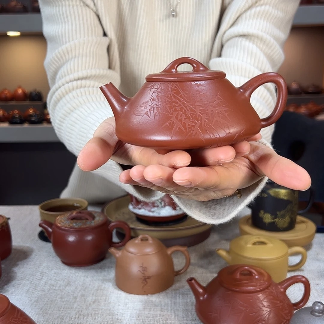 紫砂茶壶道*小红泥 任瓢 220cc特价不退换