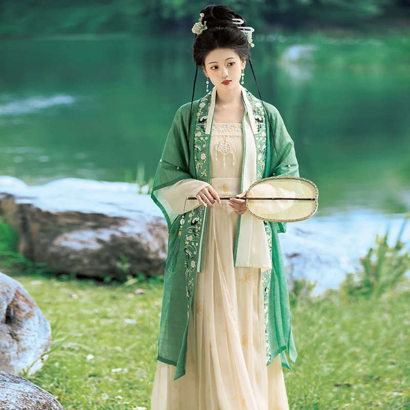 【特惠微瑕】重回汉唐 笙声慢 复刻版宋制直领对襟衫长汉服女夏季