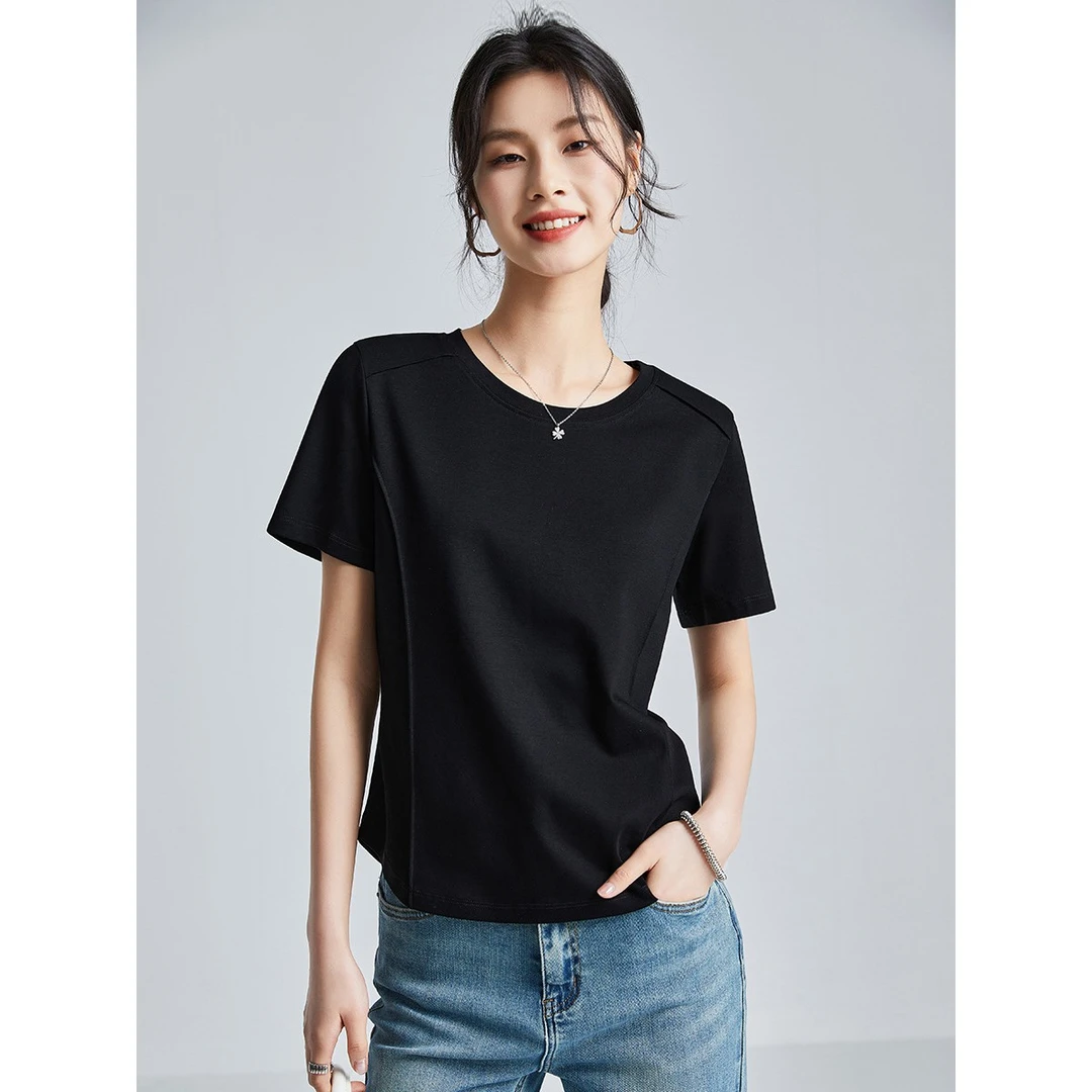 春夏简约短袖打底衫女士凉感圆领女T恤上衣女2025新款时尚款洋气