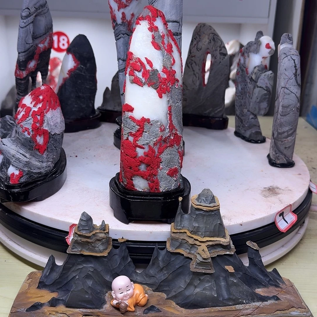 石材一**西灵璧石白灵玉八音磬