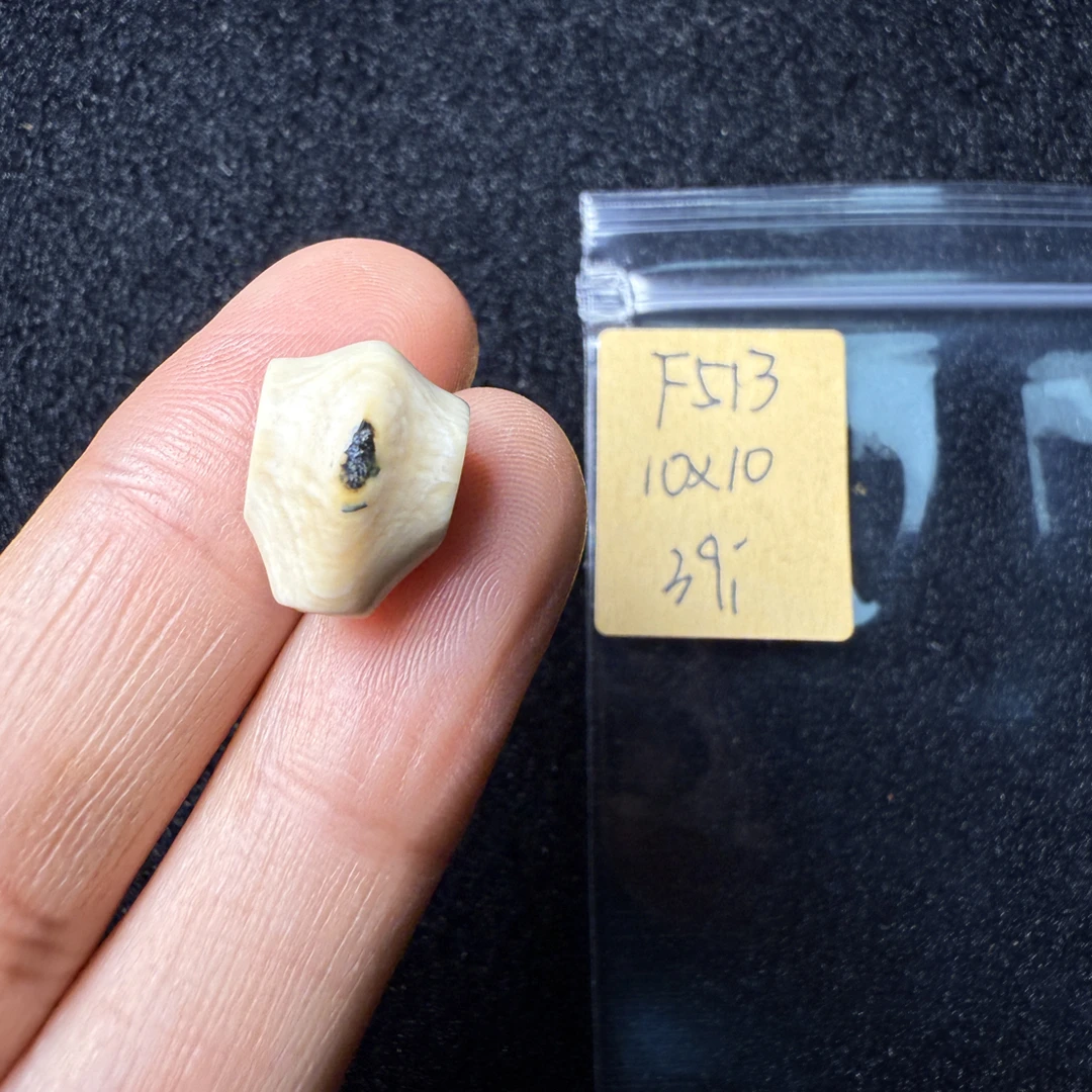 F513猛犸象牙对孔10*10mm鲨鱼背三通果冻料