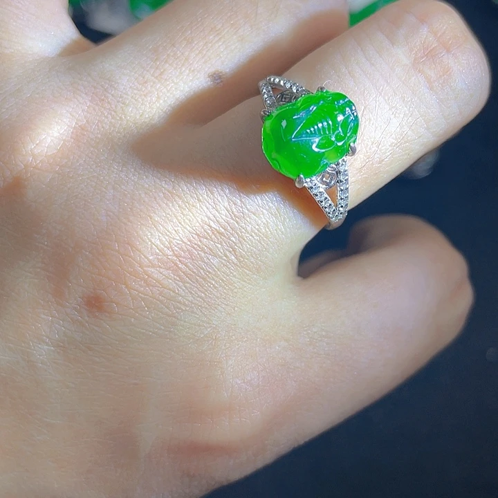 翡翠银S925镶嵌吊坠(不含链)