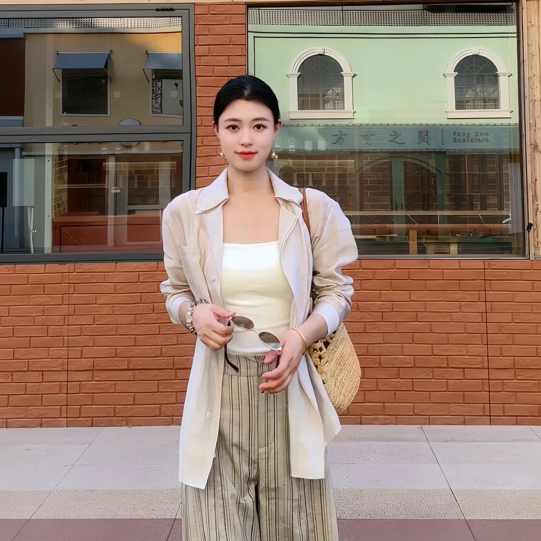 ZHIJINHE【双层领】天丝防晒超薄衬衫气质老钱薄款夏季百搭女士