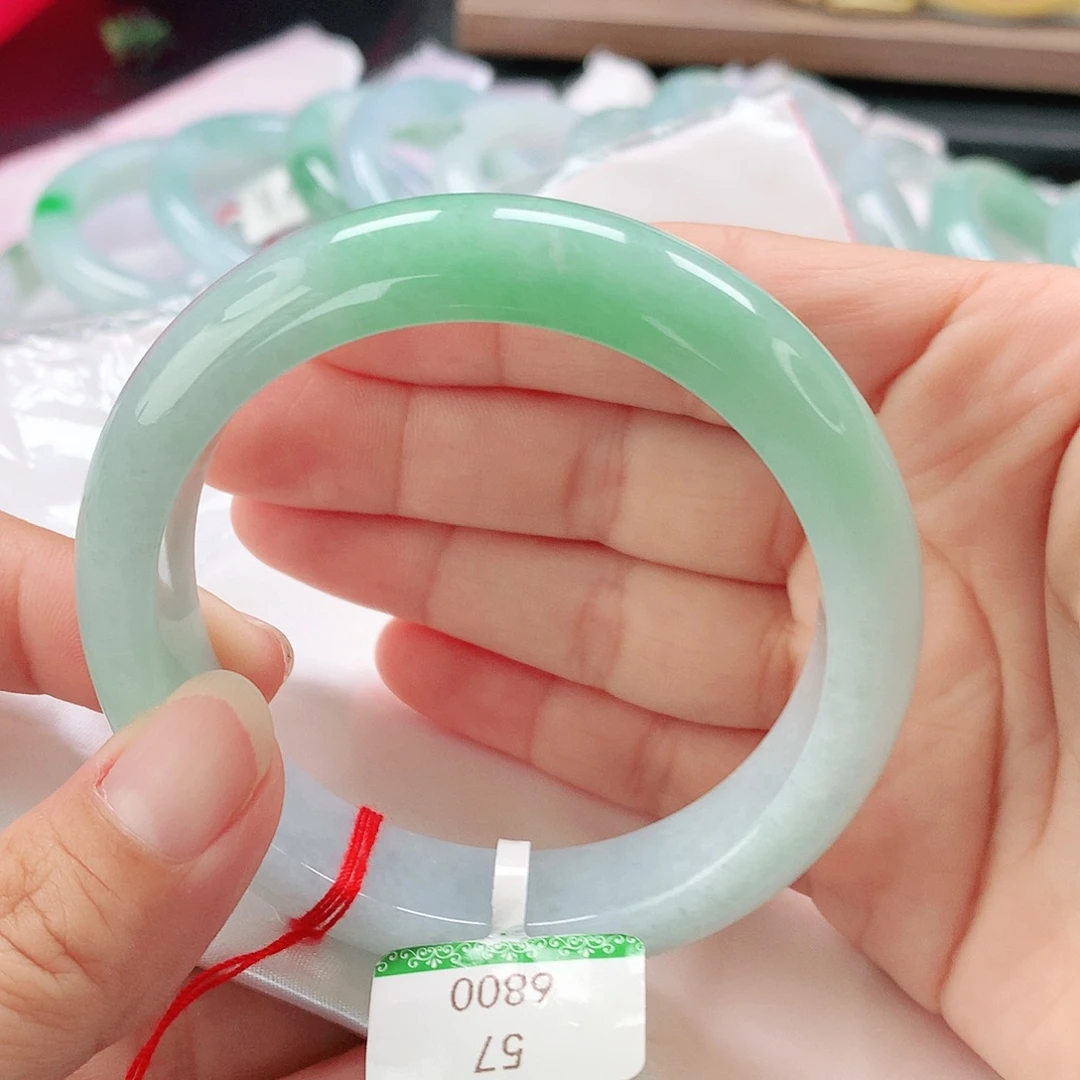 翡翠未镶嵌手镯57正