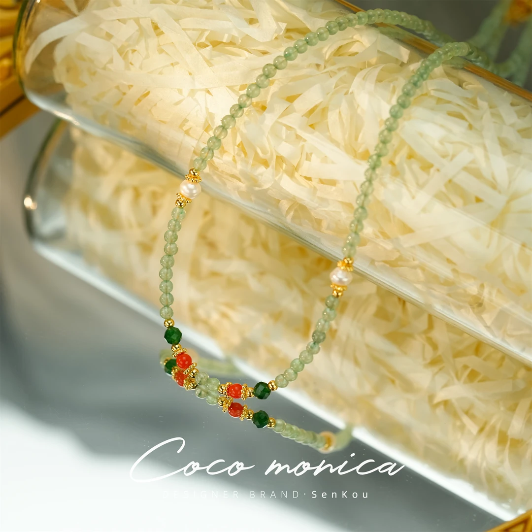 【小霞珠宝】东陵石项链手工百搭串珠彩色清新珠珠气质 WE226