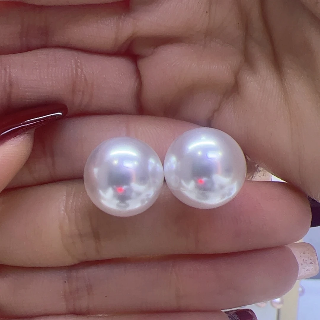 淡水珍珠耳饰18K金镶嵌