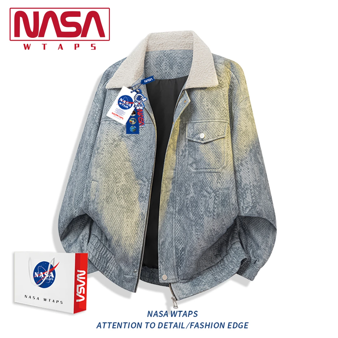 NASA WTAPS美式高级感夹克男款春秋季时尚翻领复古上衣百搭外套男