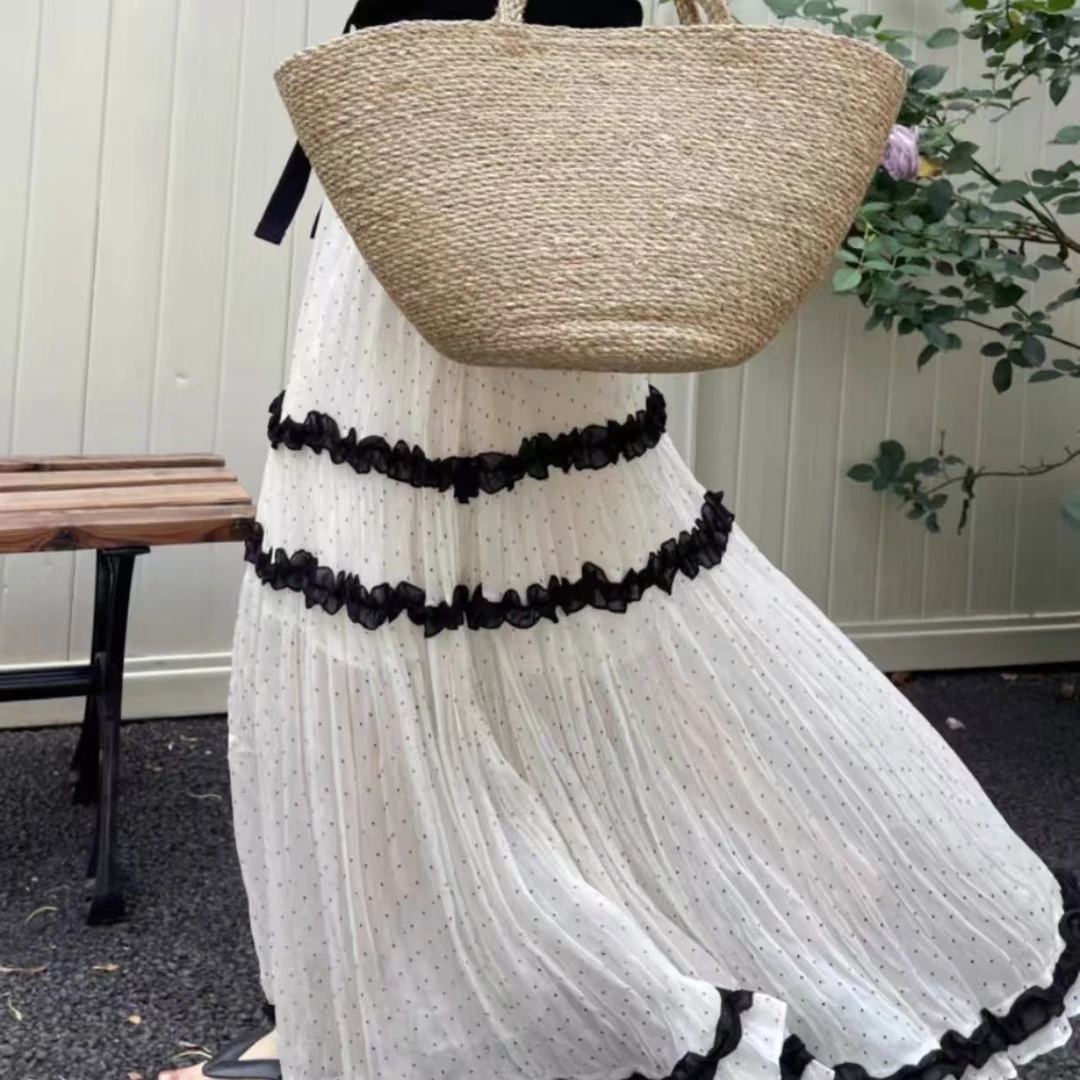 25148596【晚柠】高级显瘦宽松紧腰网纱半身裙