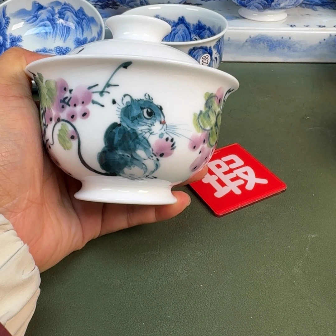 陶景德镇纯手绘茶具圆圆