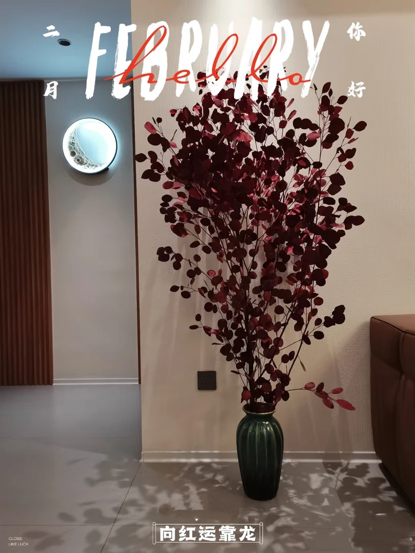 苹果尤加利叶永生花高级感真花北欧风干花花束客厅摆件落地