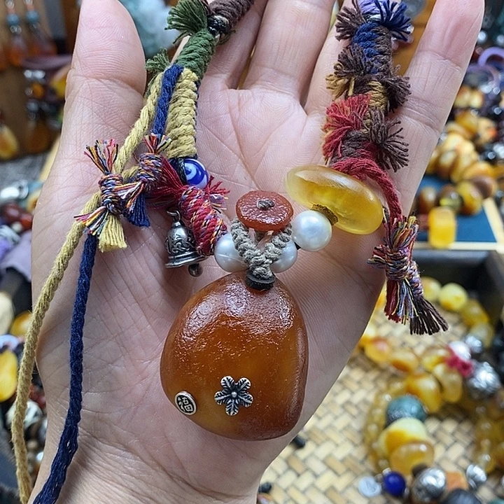 蜜蜡未镶嵌项链项链