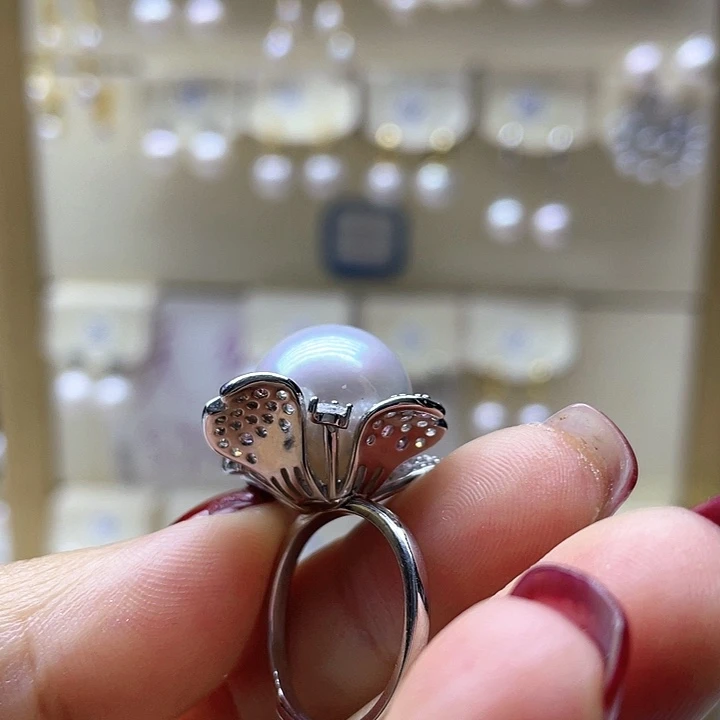 淡水珍珠戒指银S925镶嵌