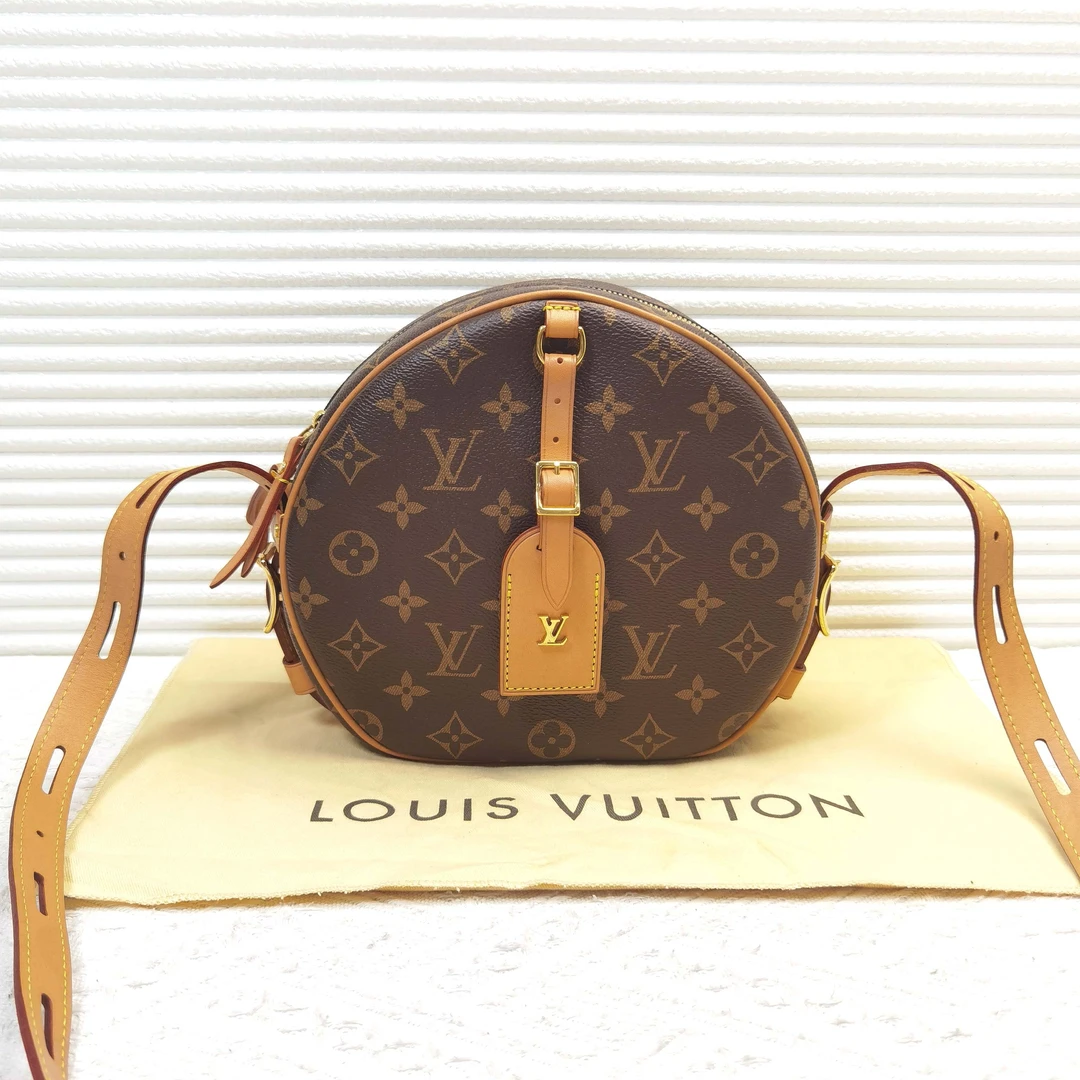 95新 LouisVuitton/路易威登 Boite chapeau手袋圆饼包斜挎包