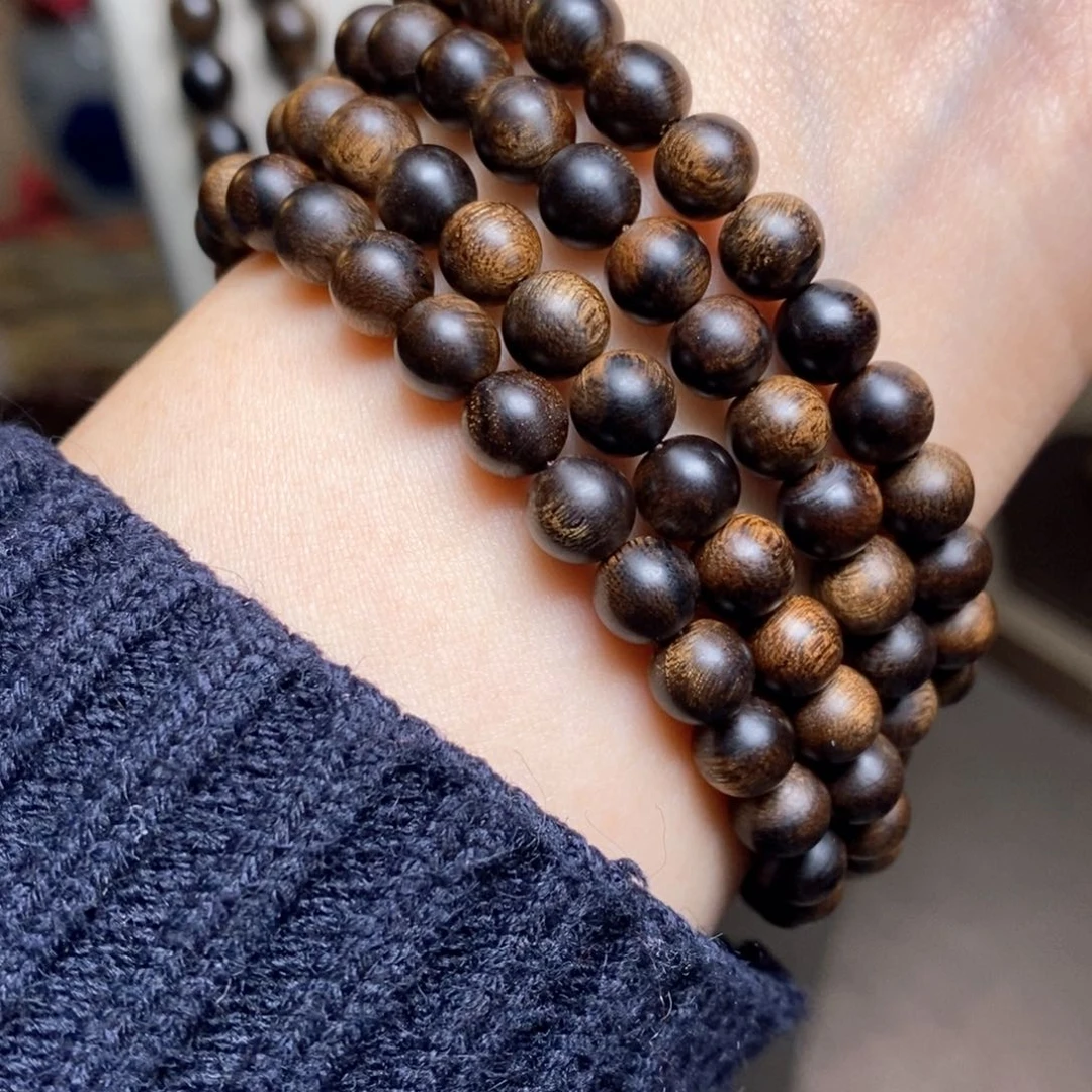 沉香手串越南芽庄白棋楠瘤疤06×108