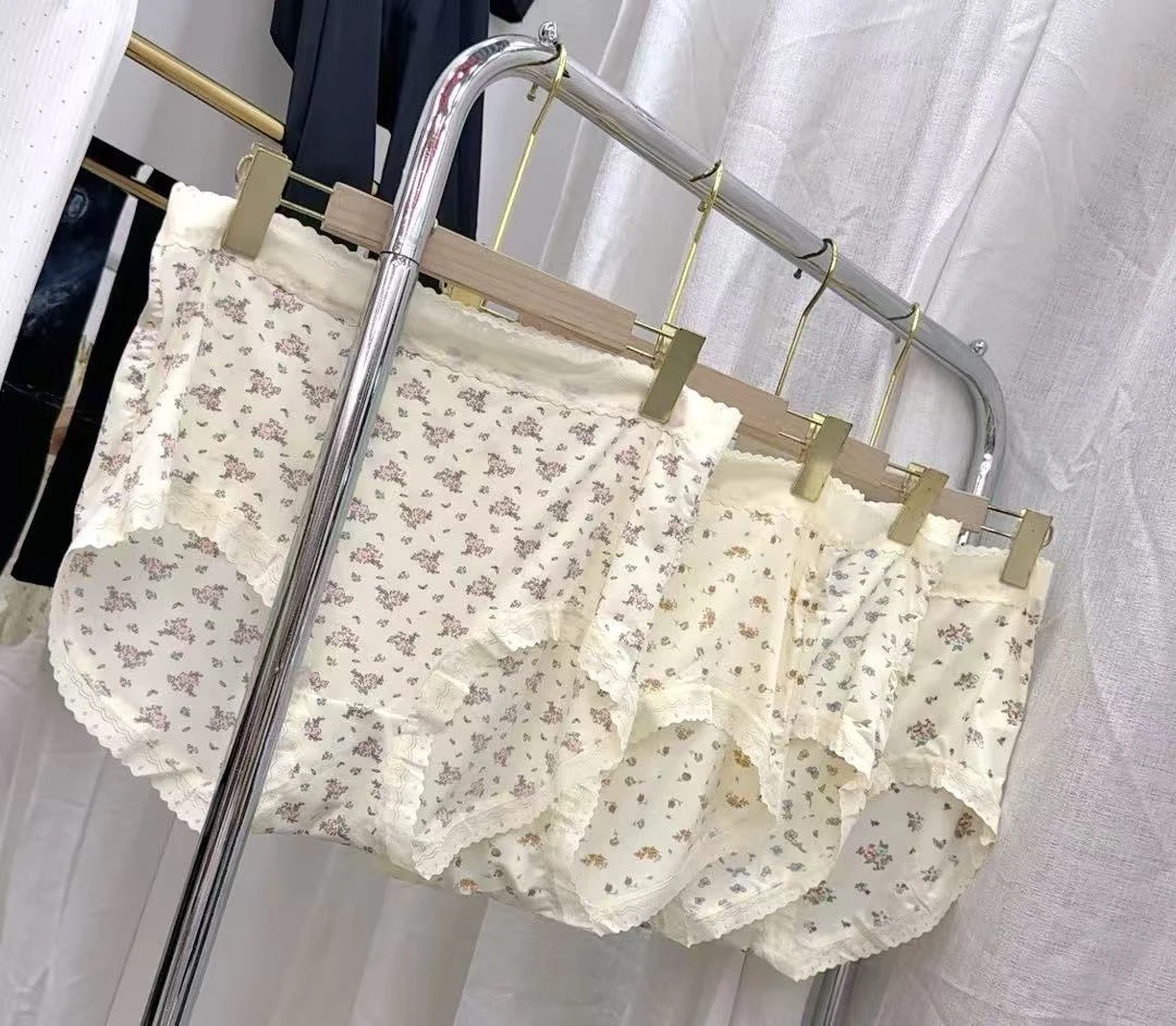 大码女士高腰夏季花内裤4条