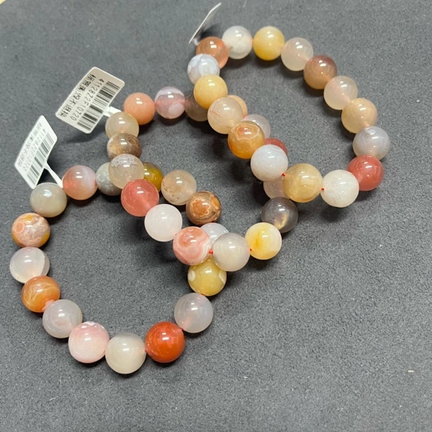 原矿无优化蒲缥南红配玛瑙多宝单圈12mm左右多样性发一件颜色随机