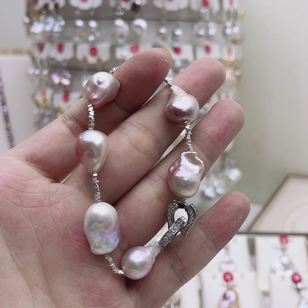 淡水珍珠银S925镶嵌颈饰*️****