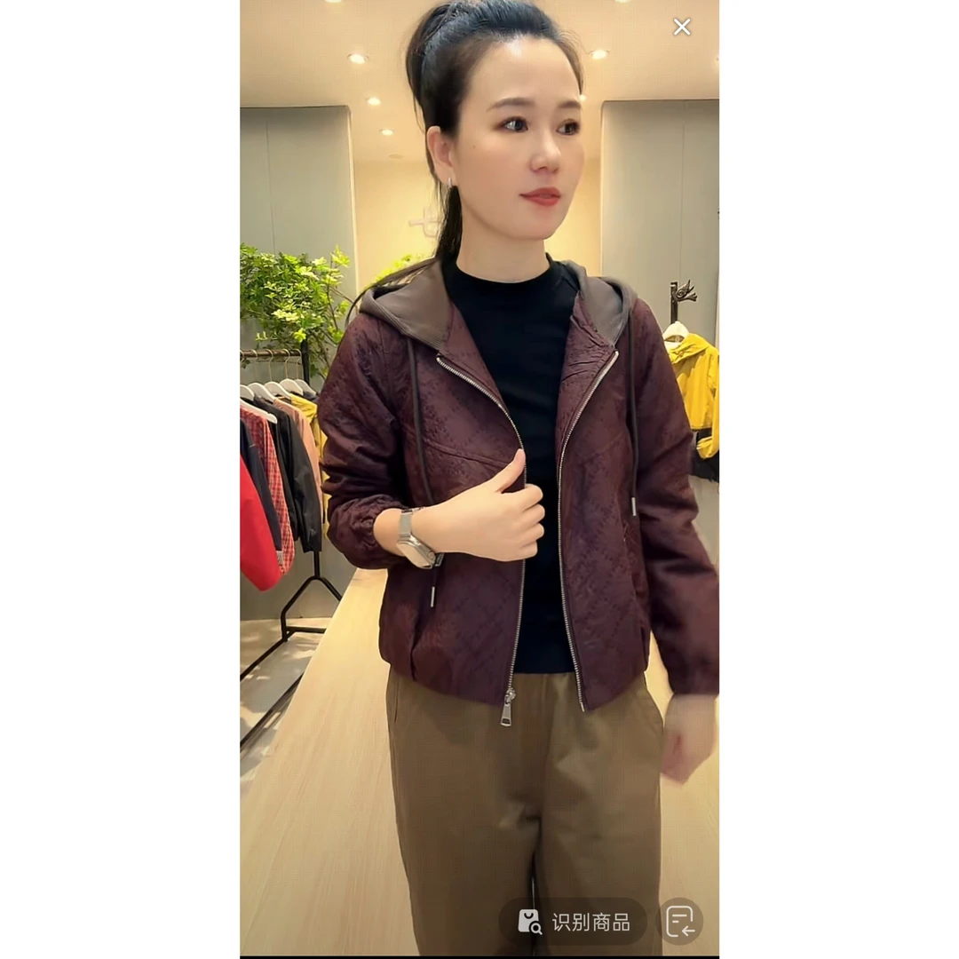 【七彩衣新品】8981秋季新款休闲连帽外套超软气质时尚上衣 衣长56