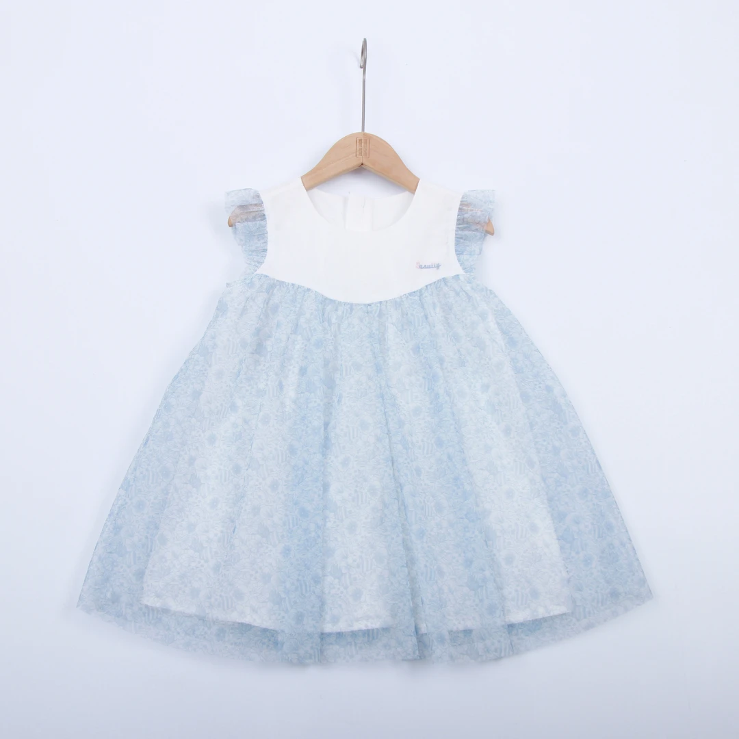 夏款儿童连衣裙女童纯棉碎花小飞袖连衣裙纱纱宝宝夏季小童裙子