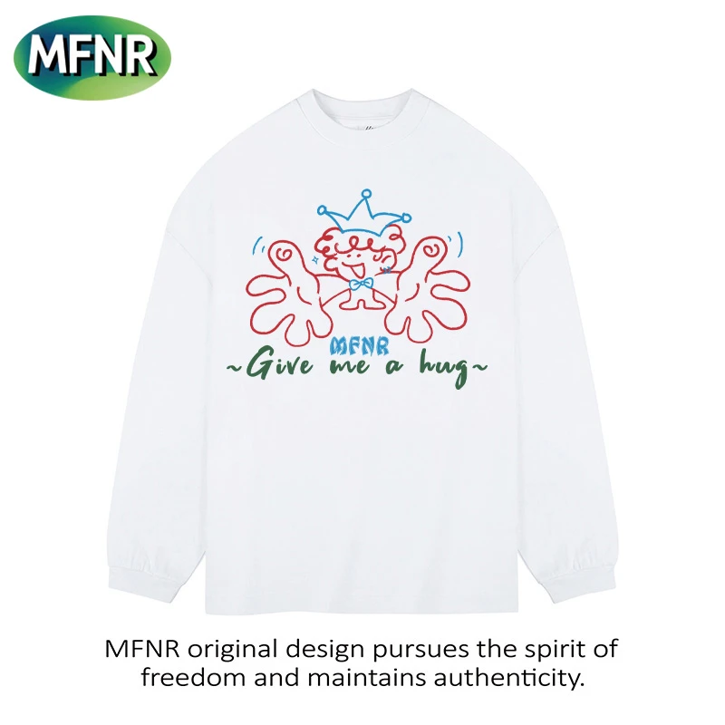 小众街头设计感重磅纯棉长袖男女秋季新款圆领百搭印花T恤上衣潮