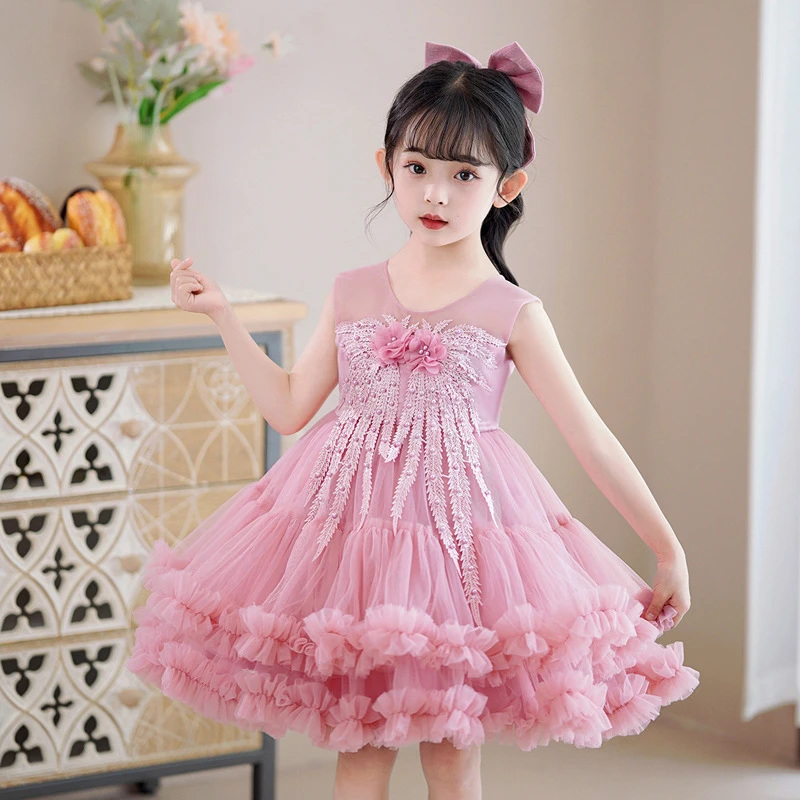 女童公主裙中大童装礼服连衣裙蓬蓬tutu裙子夏款小儿童婚纱裙表演