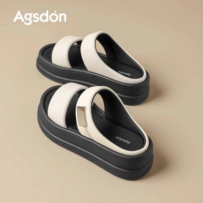 奥古狮登厚底拖鞋女2025新款夏季外穿增高休闲百搭凉拖鞋一字拖鞋