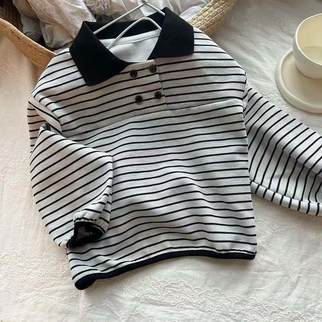 韩系秋款实体品牌儿童长袖polo衫新款2025翻领休闲