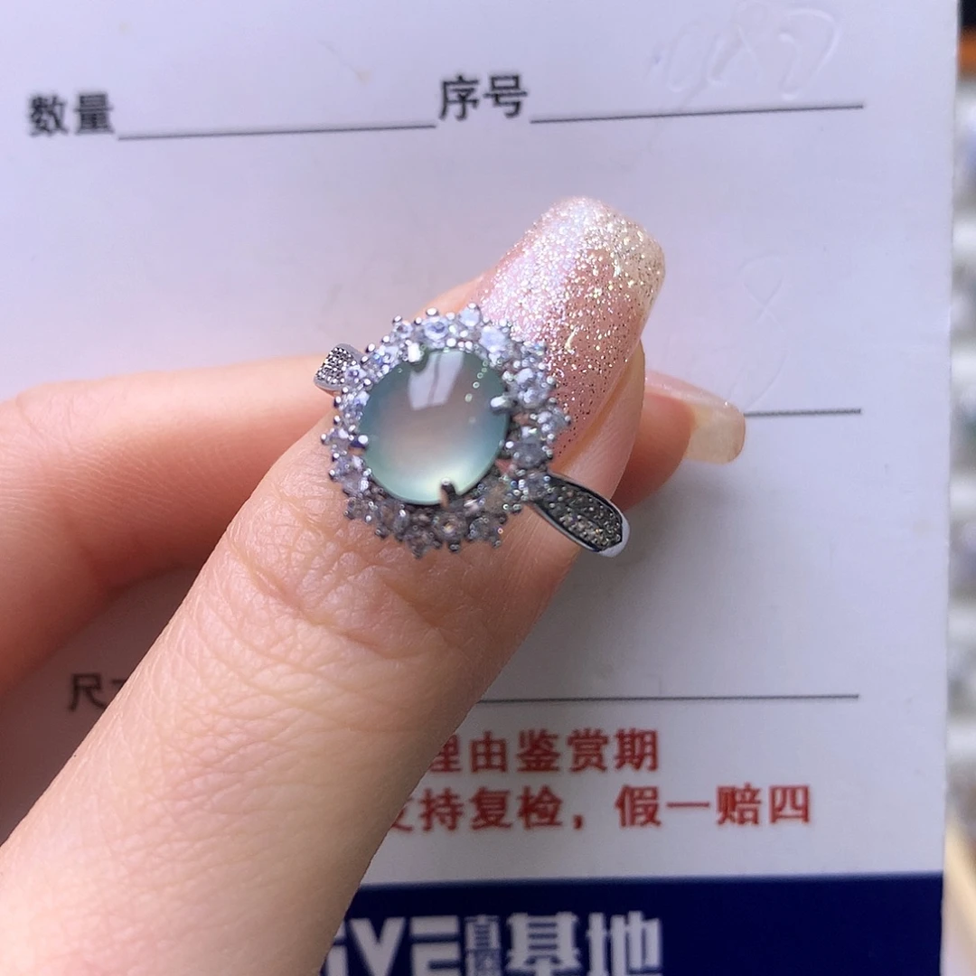 翡翠银S925镶嵌戒指69