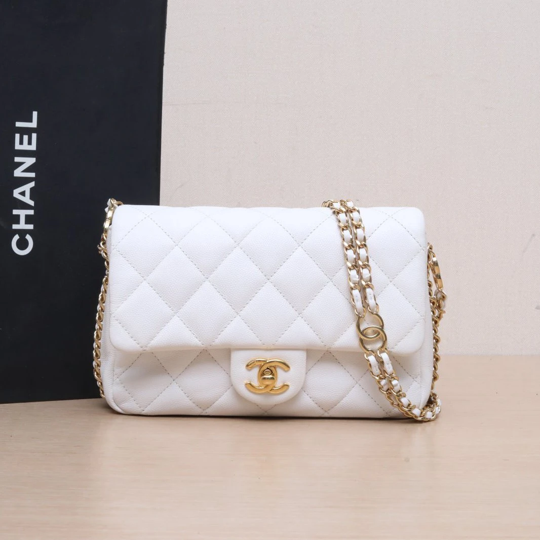 99新 Chanel/香奈儿 【双双】23C CF 口盖包 23 芯片 双C吊饰