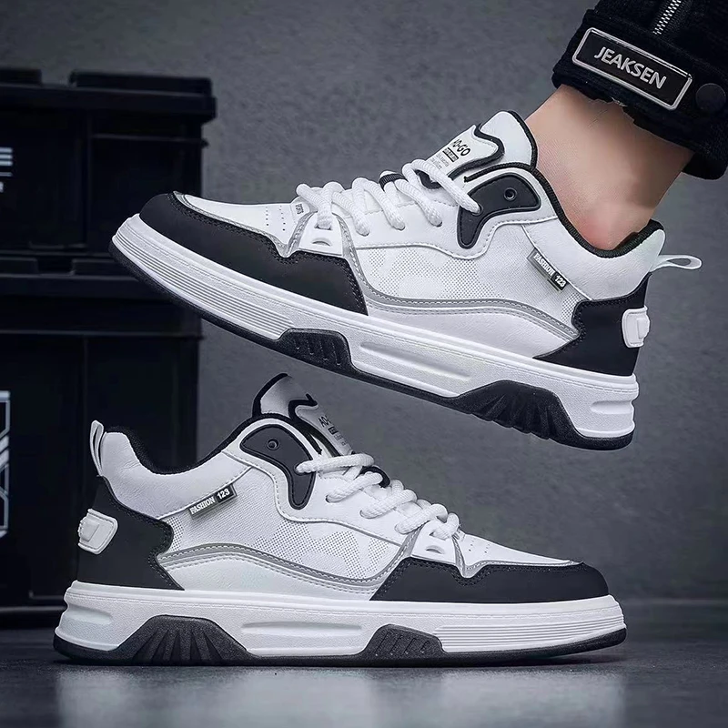 运动风板鞋圆头男士休闲风时尚百搭韩版潮鞋