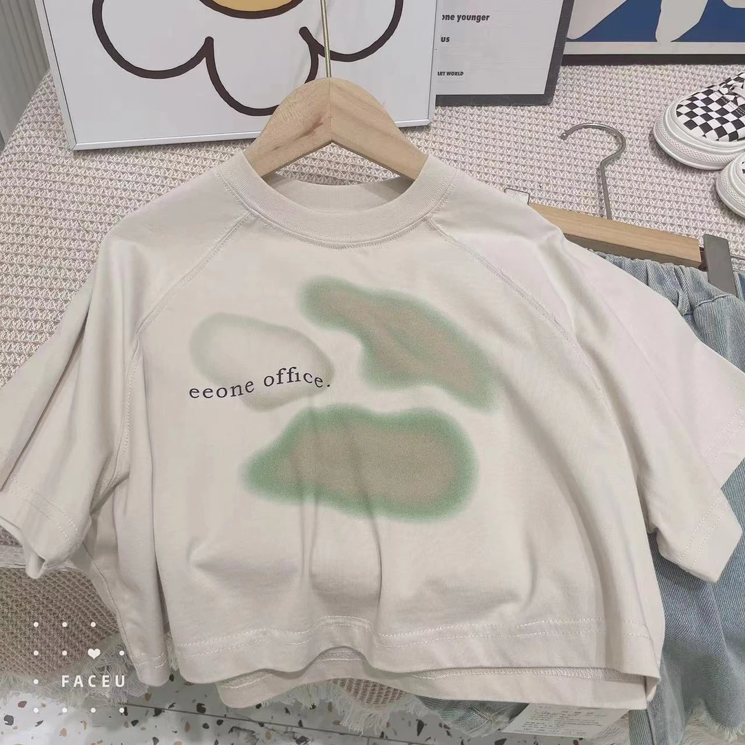 405122《小短款》优选韩版儿童休闲潮牌夏款洋气百搭短袖