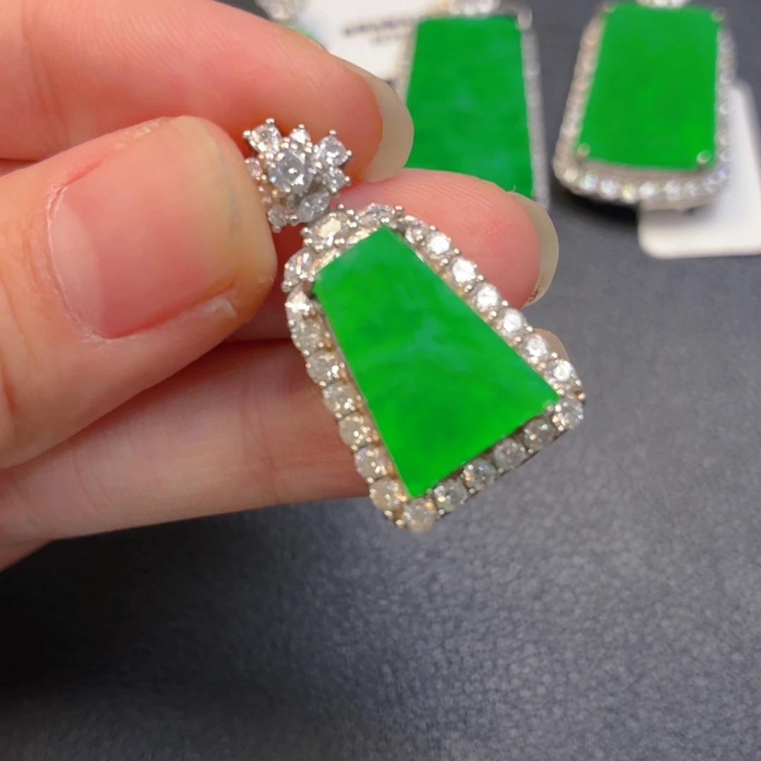 翡翠银S925镶嵌吊坠(不含链)