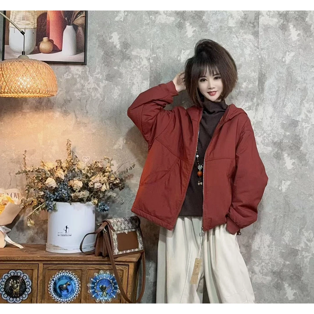 【沐木流浪记】（圆形）时尚休闲连帽百搭女装外套z a973