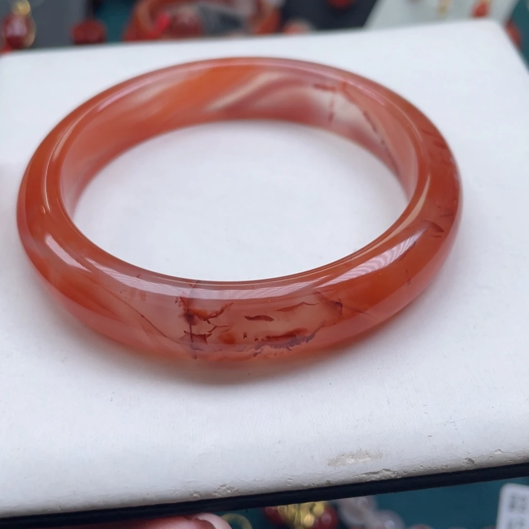 南红玛瑙未镶嵌川料南红飘花手镯59-61