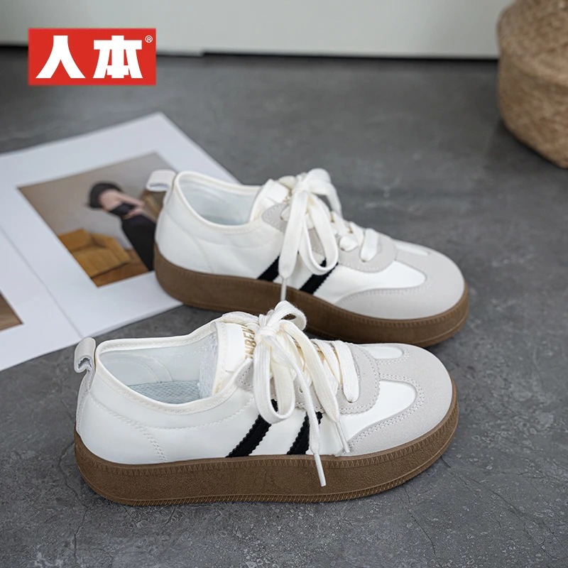 人本雨伞布德训鞋女款2025夏季新款小清新不撞款小众学生休闲鞋