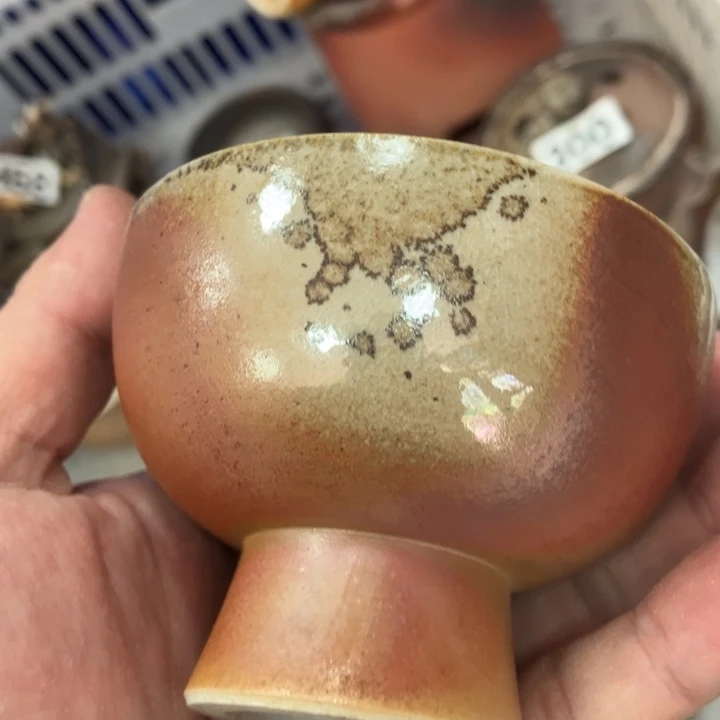 柴烧茶具茶杯大放漏