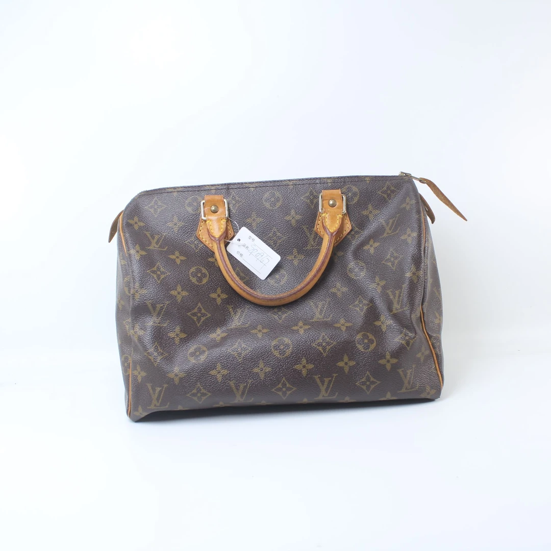 90新 LouisVuitton/路易威登 SP0967老花Speedy30手提款枕头包