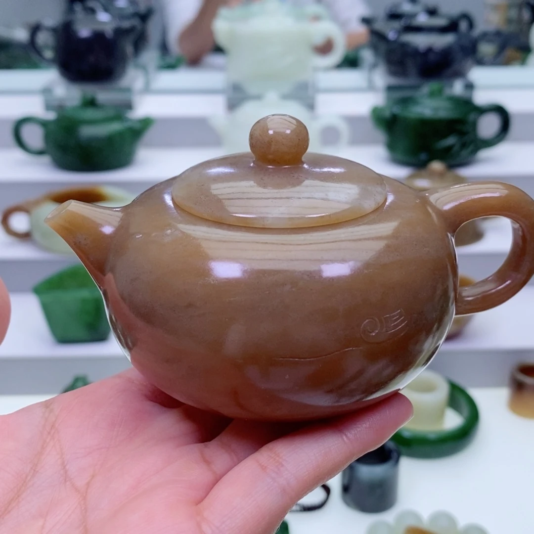 本***.未镶嵌和田玉摆件茶壶